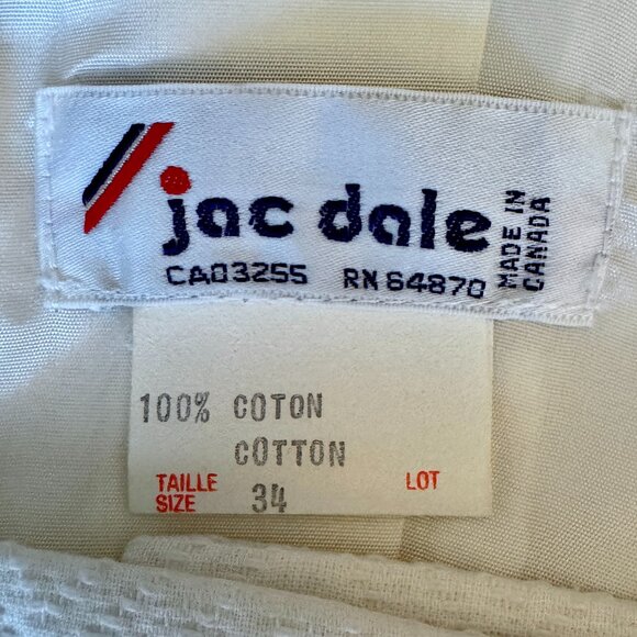 Vintage 80s White Fitted Skirt Suit 100% Cotton - Picture 9 of 16